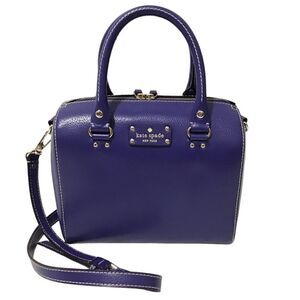 kate spade Alessa Wellesley Leather Satchel Holliday Blue Bag